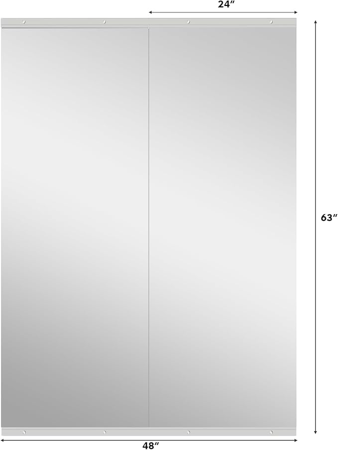 Gym Mirror, 63''x24'' 2PCS Mirrors for Home Gym Wall Large, Full Body Mirror for Yoga, Garage, Dance Studio, Anti-Rust, Tempered Glass,Frameless Rectangle Wall-Mounted Workout Mirrors