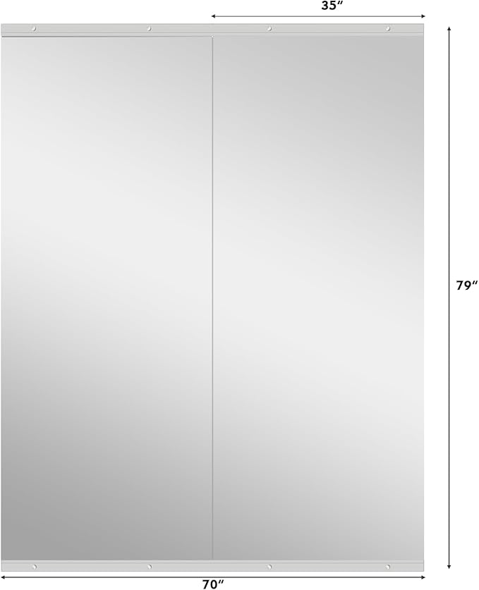 Gym Mirror, 79''x35'' 2PCS Mirrors for Home Gym Wall Large, Full Body Mirror for Yoga, Garage, Dance Studio, Anti-Rust, Tempered Glass,Frameless Rectangle Wall-Mounted Workout Mirrors