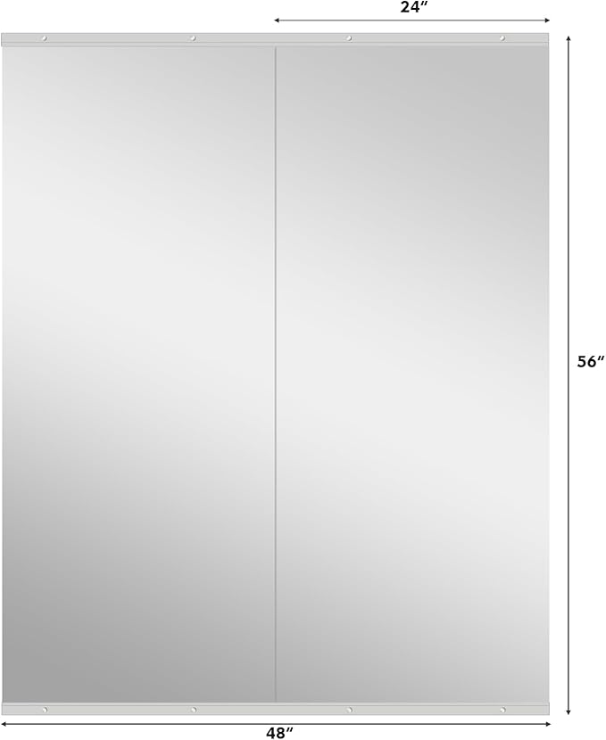 Gym Mirror, 56''x24'' 2PCS Mirrors for Home Gym Wall Large, Full Body Mirror for Yoga, Garage, Dance Studio, Anti-Rust, Tempered Glass,Frameless Rectangle Wall-Mounted Workout Mirrors