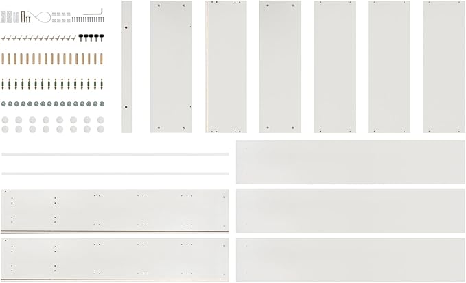 STARY 5 Shelf White Bookcase 60 inch Tall Wood Bookshelf for Bedroom