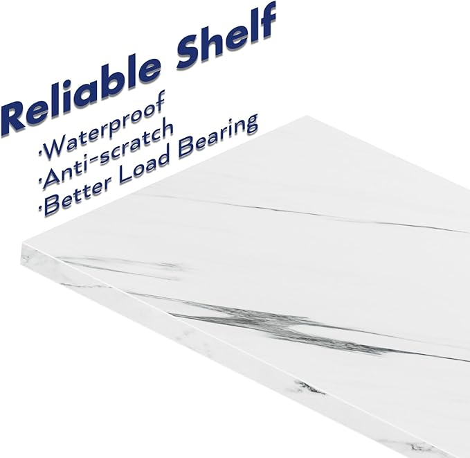 NUMENN Bookshelf, 5 Tier Bookshelfs, Home Office Bookcase Shelf Storage Organizer, Free Standing Storage Shelving Unit for Bedroom, Living Room and Home Office, White Marble