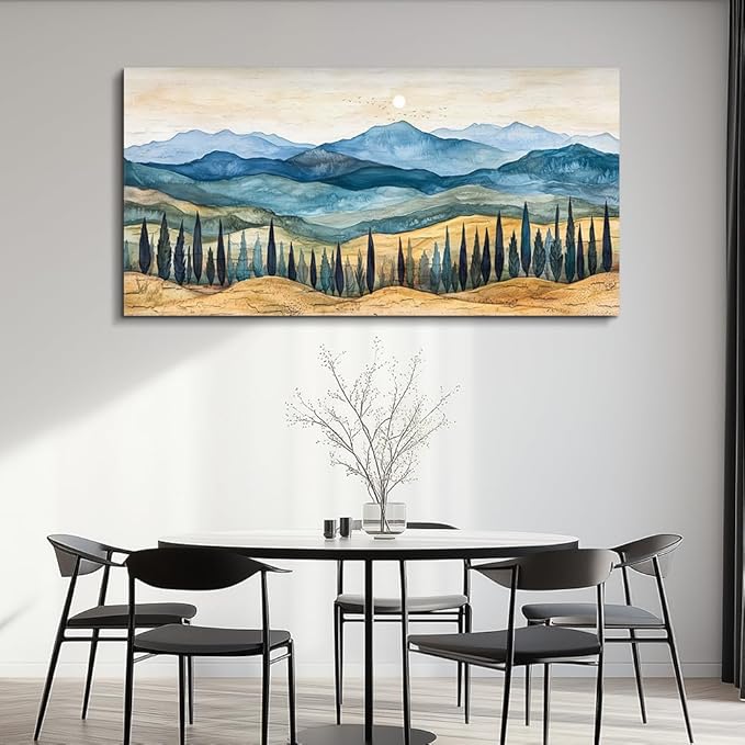 ZUITINGHUA Canvas Wall Art For Living Room Large Wall Decor For Office Bedroom Decorations Mountains Landscape Pictures Abstract Painting Artwork Room Wall Mural Aesthetic Home Decor 30x60 In