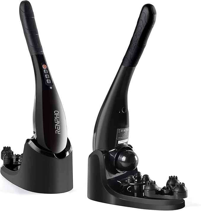 RENPHO Rechargeable Handheld Back Massager, Cordless Electric Neck Massage Tool for Shoulder, Foot, Leg, Calf, Gifts for Women and Men