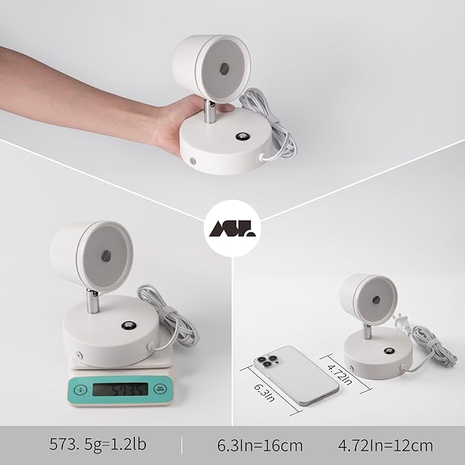 Aisilan LED Wall Sconce with Switch Plug in Dimmable Bedroom Sconce Adjustable Sconce Wall Lighting Angle Anti-Glare Matte White Aluminum Bedside Wall Lights for Living Room 7W White