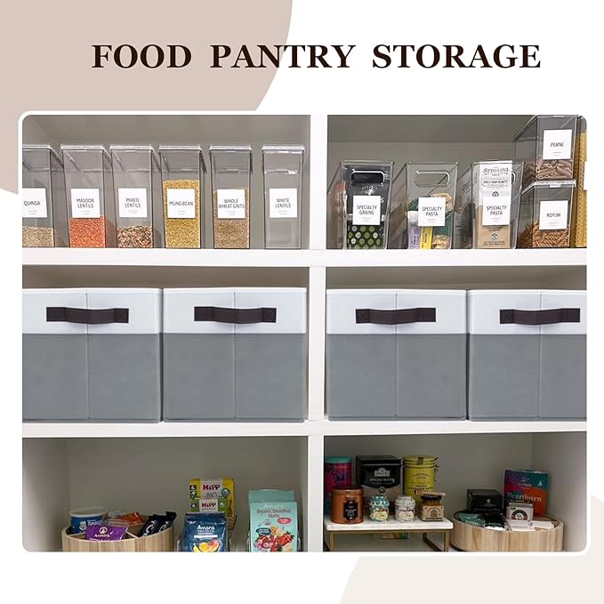 Criusia Large Storage Baskets 8 Pack Versatile Fabric Storage Bins for Closet Cabinet Wardrobe Nursery Pantry | Nursery Organizer Bins for Baby Diaper Toys Clothes | Housewarming Mother's Day Gift