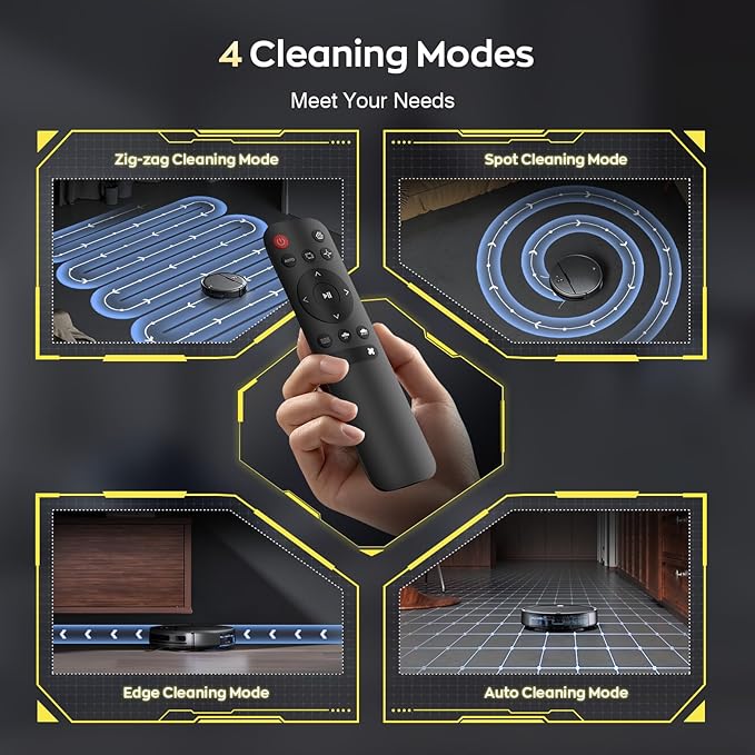 Robot Vacuum and Mop Combo, 2 in 1 Robotic Vacuums Cleaner with WiFi/App, Robot Vacuum with Water Tank, Strong Suction, Schedule, Self-Charging, Quiet, for Hard Floor, Pet Hair, Low Pile Carpet