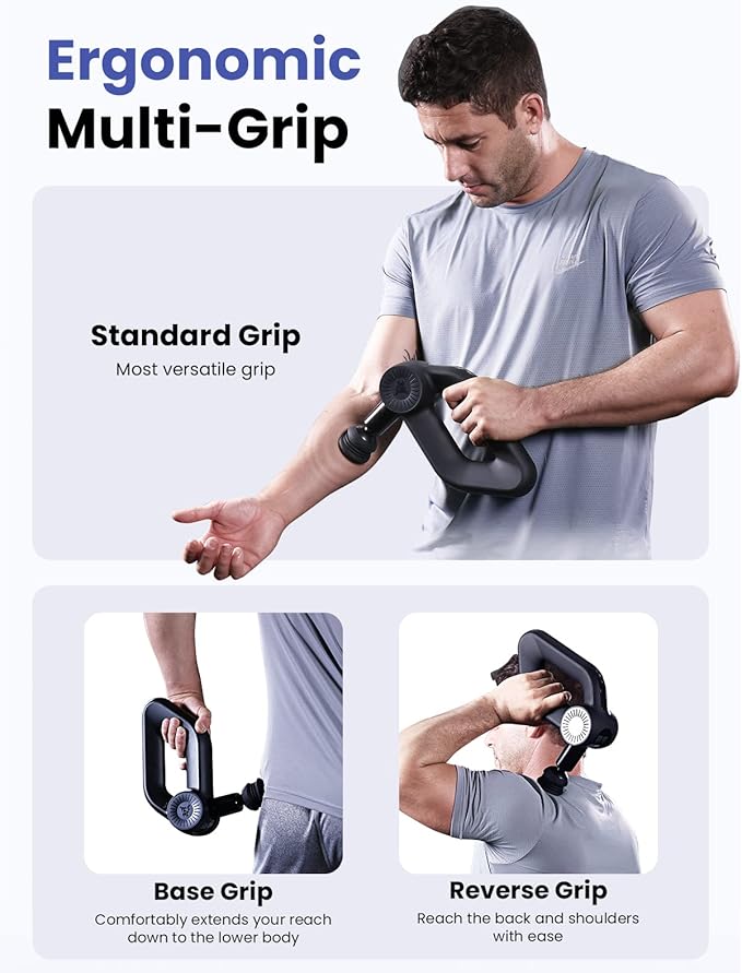 BOB AND BRAD D6 Pro Plus Massage Gun with Heat, Deep Tissue Percussion with 16mm Amplitude, Professional Muscle Massager Gun for Athletes, Quiet Electric Handheld Massager