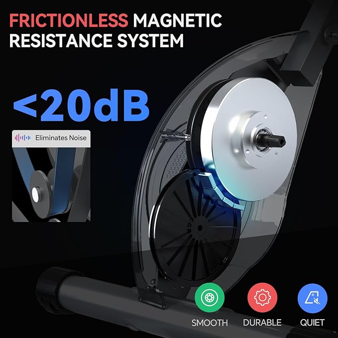 Foldable Exercise Bike for Small Apartments, Stationary Bikes for Home, Indoor Portable Cycling Bike with 16-Level Magnetic Resistance, 260LBS Capacity, 5.5 LBS Flywheel, Designed for Small Space Workout 816