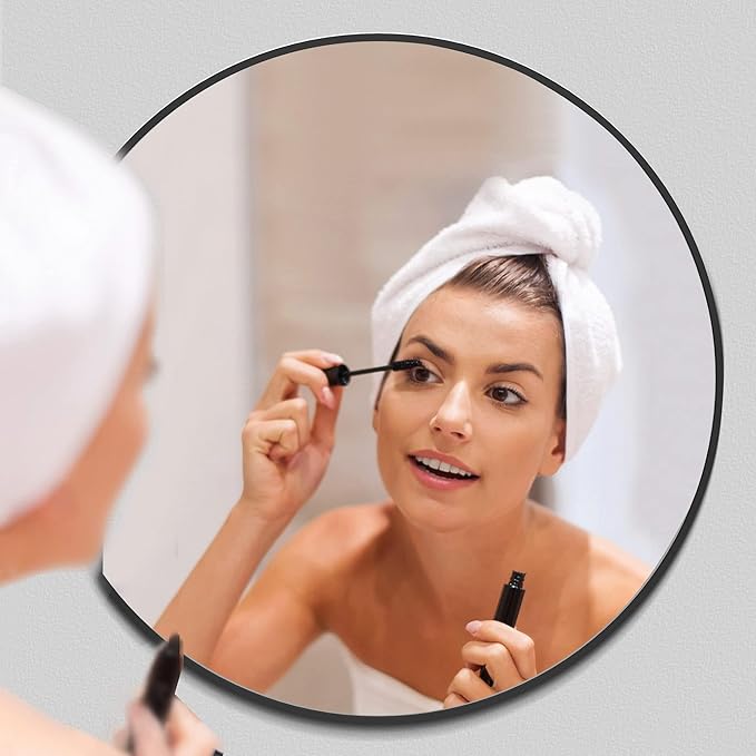 30 inch Dark Gray Bathroom Wall Mirror, Brushed Titanium Metal Framed Round Mirror for Bathroom Vanity, Bedroom Decor, Living Room, Entryway