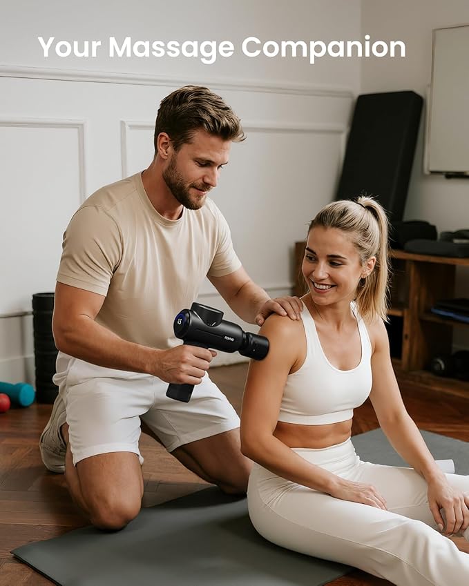 RENPHO Massage Gun with Heat and Cold, Portable Percussion Muscle Deep Tissue Massager with Carry Case, Gifts for Men Women