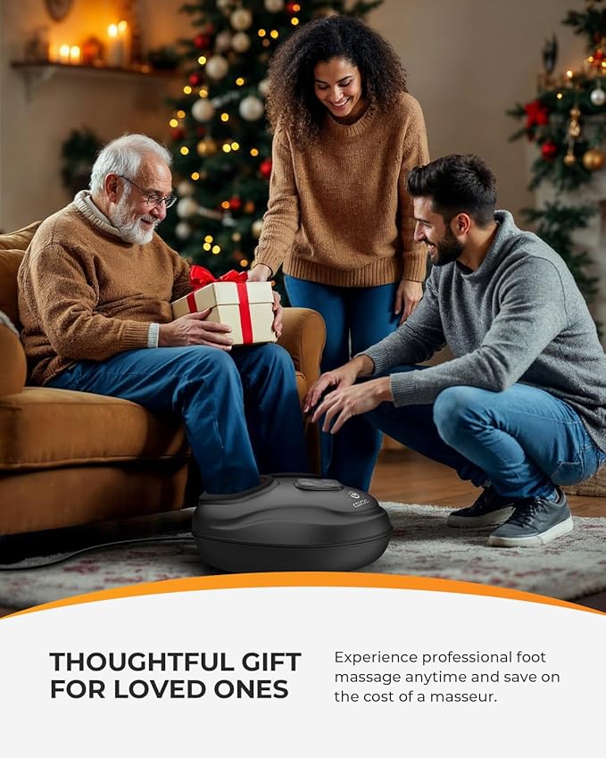 CooCoCo Upgraded Shiatsu Foot Massager - FSA Eligible, Foot Massager for Plantar Fasciitis, Neuropathy, HSA Feet Massager with Heat, Gifts for Women Men Mom Dad, Foot Pain Relief, Home Office Use