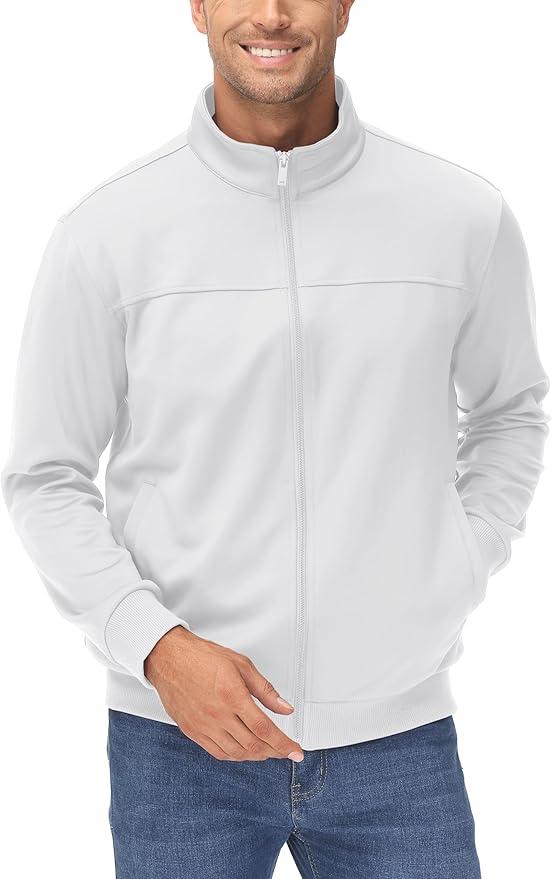 MAGCOMSEN Men's Track Jackets Lightweight Full-Zip Casual Coat Workout Running Athletic Active Jacket With Pockets