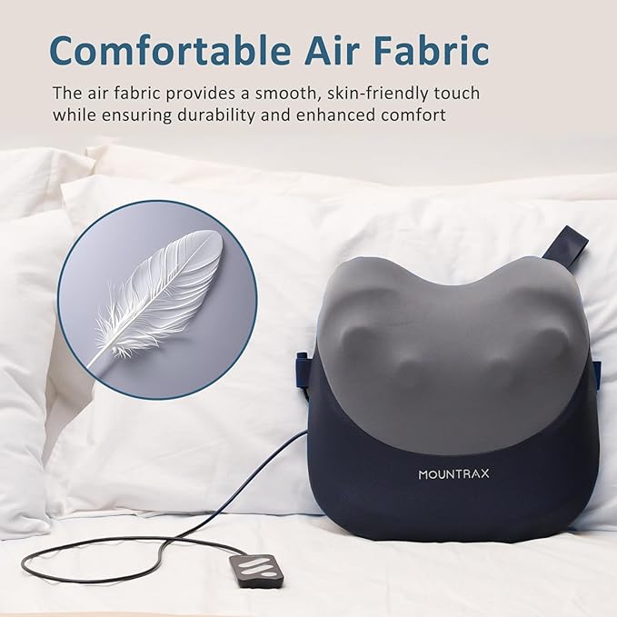 MOUNTRAX Shiatsu Back Massager with Heat, Gifts for Women Men, Back Massager for Pain Relief Deep Tissue, 3D Kneading Massage Pillow for Back