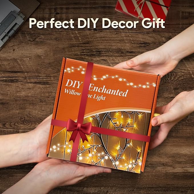 Enchanted Willow Vine Lights with Remote, Christmas Swags Decorations Indoor Room Decor, 18 Branches 144 LEDs Lighted Willow Vine Lights for Walls Bedroom Home Decor