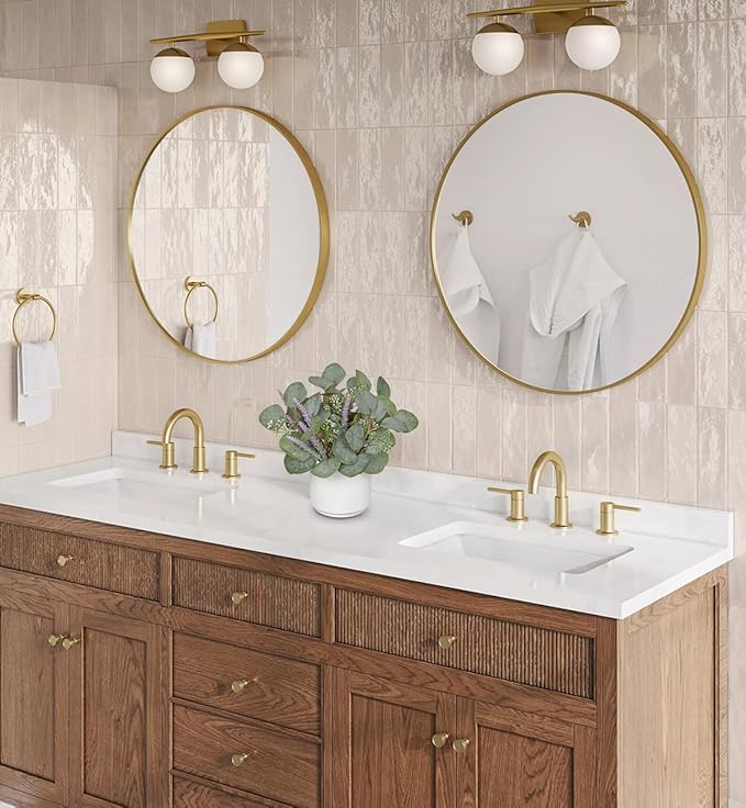 Small Artificial Plants Indoor, 9.8" Faux Eucalyptus Stems in Ceramic Pot for Table, Desk, Shelf, Fake Potted Plants Eucalyptus Leaves with Lavender for Centerpieces, Living Room, Bathroom, Bedroom