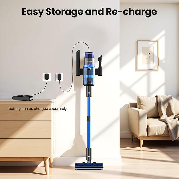 V25 Cordless Vacuum Cleaner, 680W 60Kpa Powerful Stick Vacuum with Dust Sensor, Digital Display, 4000mAh Rechargeable Battery up to 60Mins, Versatile for Pet Hair, Floor, Carpet