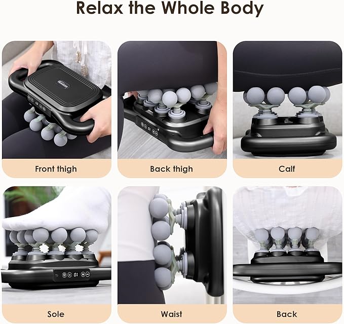 16-Head Massage Gun Set, Deep Tissue Percussion Massager, Electric Massage Tools with 9 Styles & Levels, Black