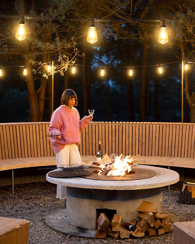 120FT Outdoor String Lights Waterproof, 2700K LED Patio String Lights with 60+3 Shatterproof Vintage Bulbs, Hanging Lights with Plug in Cord for Porch, Backyard, Garden, Gazebo