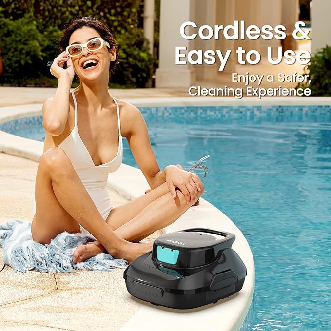 (2025 Upgrade) AIPER Scuba SE Cordless Pool Cleaner, Upgrade 95-Min Runtime, Smart Self-Parking, Pool Vacuum for Above-Ground Pools up to 860 Sq.ft