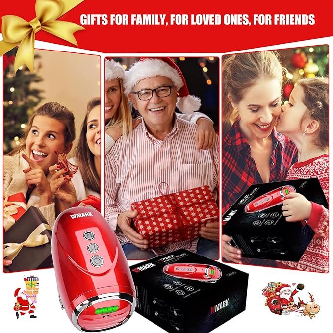 Cordless Handheld/Barber Massager Massager, Charge Neck/Legs/Hand/Face Massager, 2 Massage Nodes 2600AMH (Red)