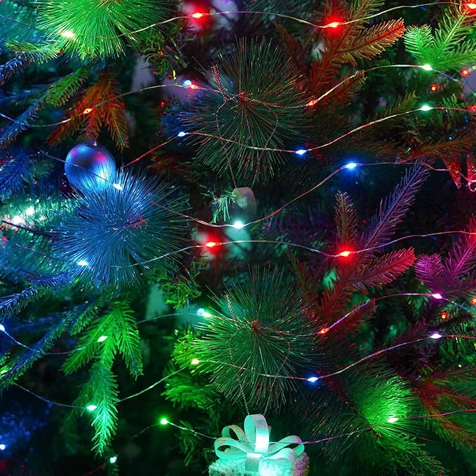 2 Pack Each 20FT 60LED Fairy Lights Battery Operated, RGB Color Changing String Lights, Indoor & Outdoor Battery Twinkle Light with Timer and Remote for Bedroom Wedding Birthday Halloween Decorations