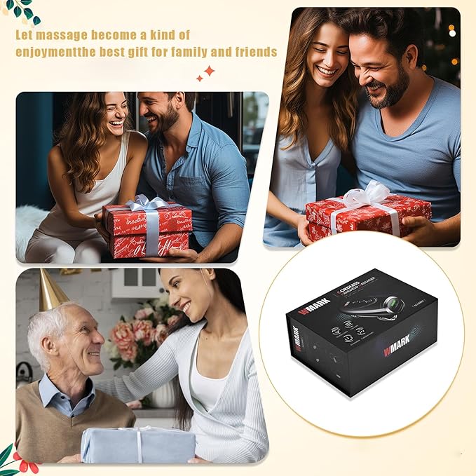 Cordless Handheld/Barber Massager Massager, Charge Neck/Legs/Hand/Face Massager, 2 Massage Nodes 2600AMH (Golden