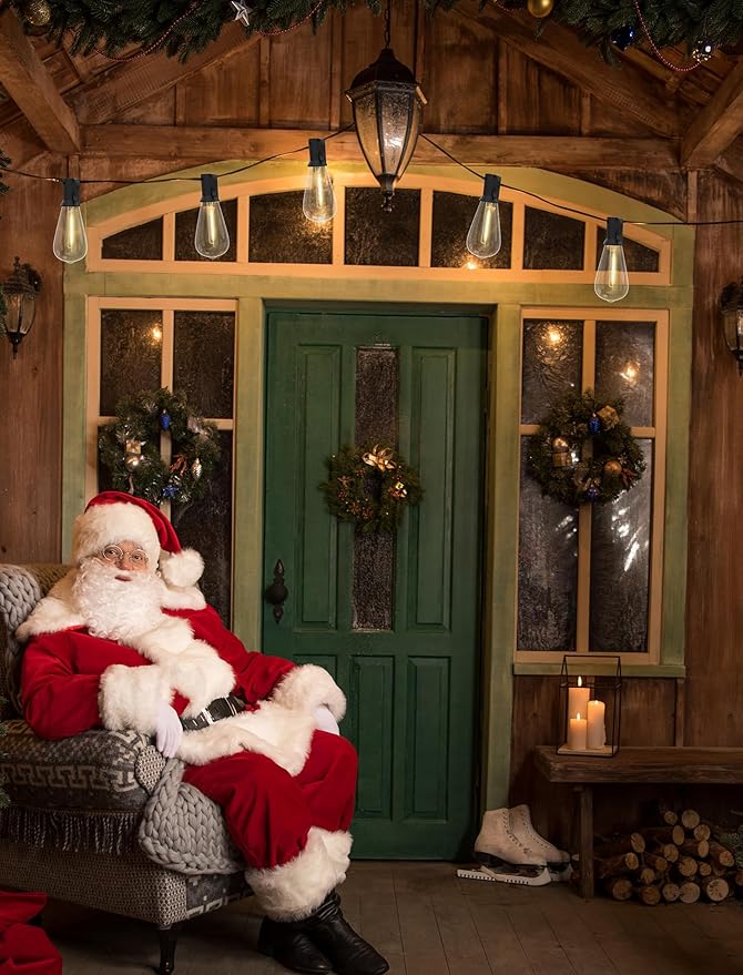 Abeja ST40 45Ft String Light with 30 LED Vintage Light Bulbs(2 Spare), E17 Scoket Base, ST40 LED Patio String Lights UL Listed for Patio Backyard Garden Bistro Porch String Lights, Black