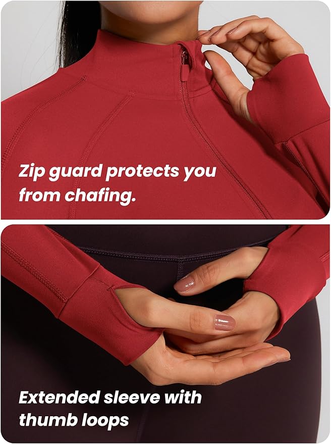 GYM RAINBOW Womens Snatched Workout Jackets Lightweight Zip Up Slim Fit Gym Track Athletic Jackets with Thumb Holes