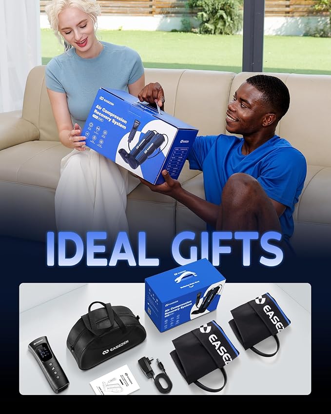 Leg Compression Massager for Circulation and Pain Relief, Leg Recovery Compression System for Fast Recovery of Foot, Calf and Thigh, Relieve Edema, Reduce Muscle Fatigue, Gifts for Women Men