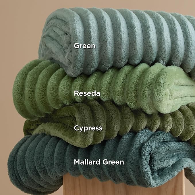 Bedsure GentleSoft Mallard Green Fleece Blanket for Couch - Cozy Soft Blankets for Women, Cute Small Throws for Girls, 50x70 Inches