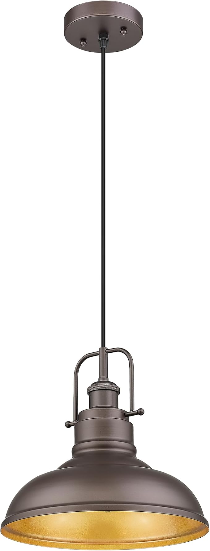 zeyu Farmhouse Pendant Light, 1-Light Industrial Hanging Light Fixture 11-inch, Oil Rubbed Bronze Finish, 016-1 ORB