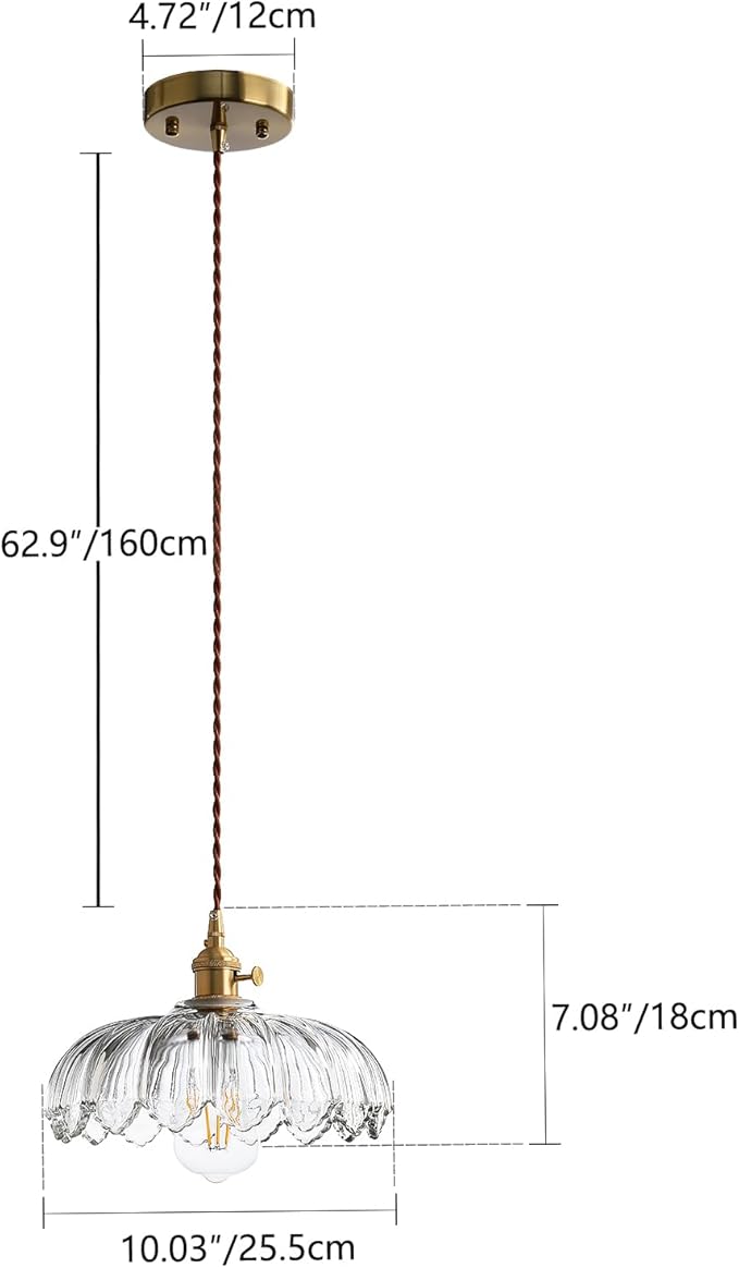 Glass Pendant Lights Kitchen Island: Modern Glass Pendant Lamp for Dining Room, Bedroom, Ceiling Hanging Fixture