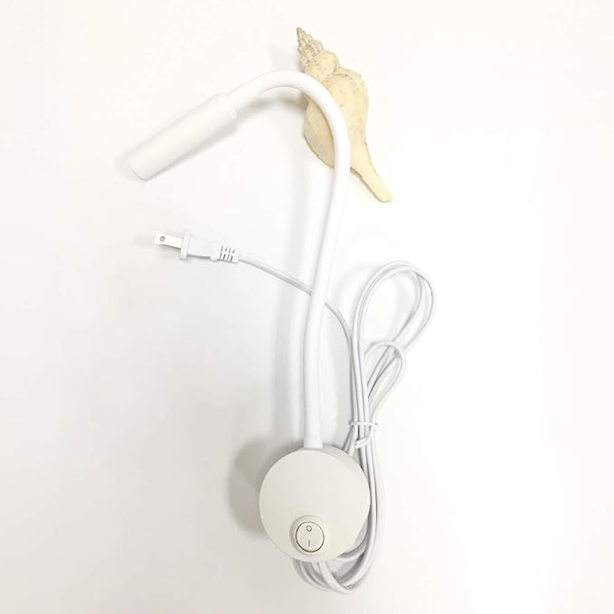 2 Pack Wall Mount Lamp Reading Light Plug Cord for Bed Easy Install AC85-265V Available(White, 2pcs Warm White 3000K)