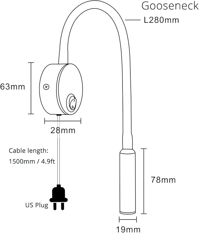 2 Pack Corded Wall Mount Lamp Reading Wall Light for Bed Easy Install 110V (Gold, 2pcs Warm White)