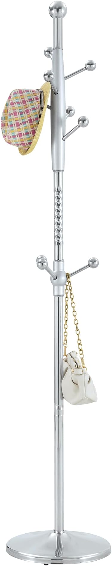 Solid Wood Coat Rack Freestanding, 77" Adjustable Hall Tree Hanger With Hooks, Coat Hanger Stand for Hanging Clothes Bags Hats in Living Room Bedroom