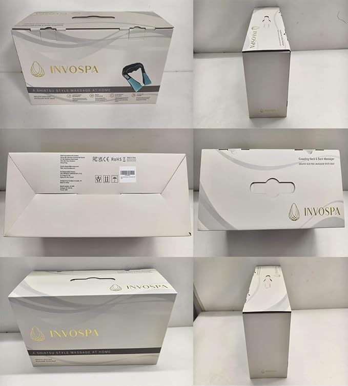 InvoSpa Shiatsu Neck and Back Massager with Heat - Deep Kneading Pillow for Massage - Electric Full Body Massager