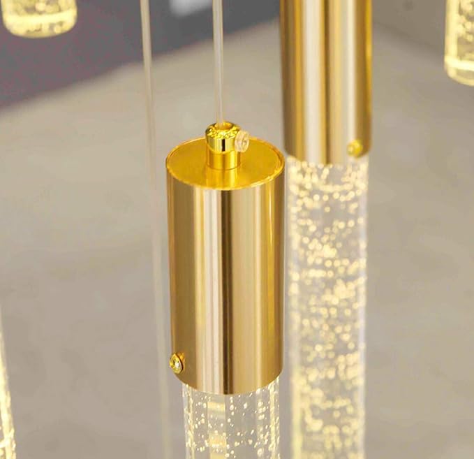 13ft Long Crystal Chandelier for Living Room, Dining Room, Entryway, Kitchen, Hotel - Gold