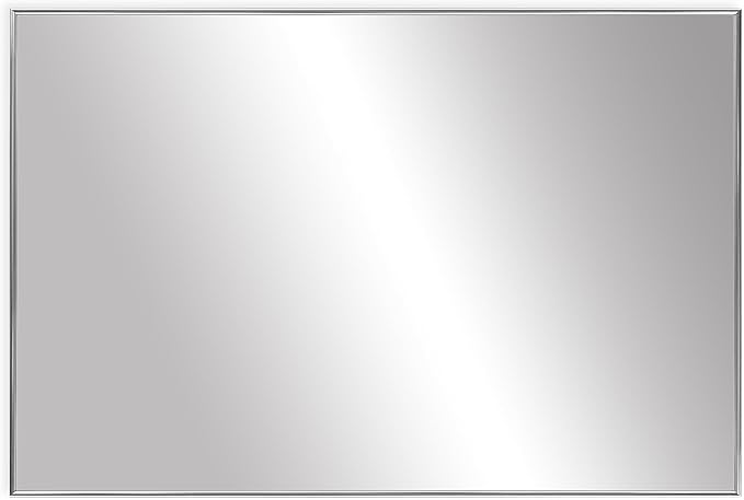 Frame My Mirror Silver Metal Framed Mirror, 30" x 54" Mirror for Bathroom, Metal Frame, True Reflections Glass, Chrome Finish, Stanton Design, Hangs Horizontally or Vertically, Made in USA