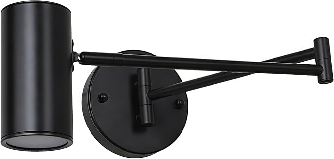 Swing Arm Wall Lamp 5W LED 3000k Warm White for Living Room, Indoor Metal Wall Light with Adjustable Lighting Angle for Bedroom, Study Room, Hotel