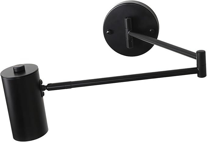 Swing Arm Wall Lamp 5W LED 3000k Warm White for Living Room, Indoor Metal Wall Light with Adjustable Lighting Angle for Bedroom, Study Room, Hotel