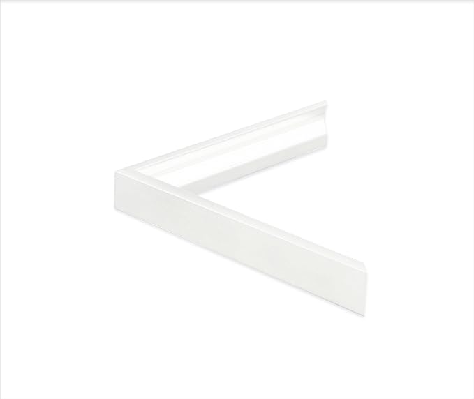 Frame My Mirror White Metal Framed Mirror, 20" x 60" Mirror for Bathroom, Metal Frame, True Reflections Glass, Pure White Finish, Stanton Design, Hangs Horizontally or Vertically, Made in USA