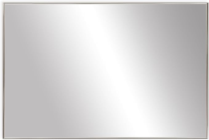 Frame My Mirror Silver Metal Framed Mirror, 30" x 44" Mirror for Bathroom, Metal Frame, True Reflections Glass, Satin Nickel Finish, Stanton Design, Hangs Horizontally or Vertically, Made in USA