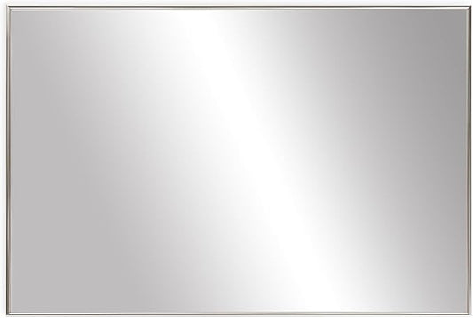 Frame My Mirror Silver Metal Framed Mirror, 36" x 36" Mirror for Bathroom, Metal Frame, True Reflections Glass, Satin Nickel Finish, Stanton Design, Hangs Horizontally or Vertically, Made in USA