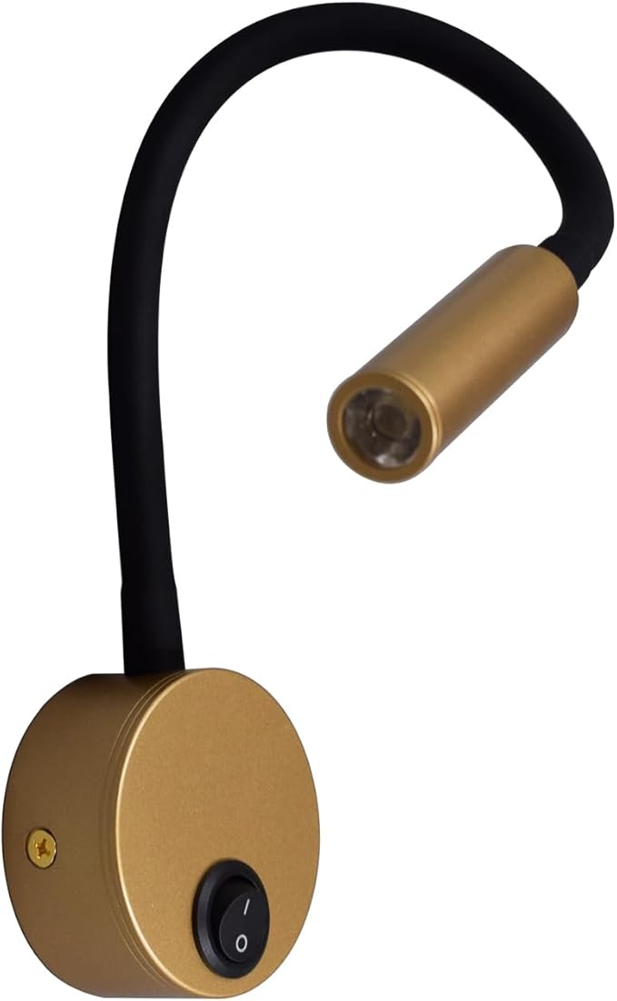 2 Pack Corded Wall Mount Lamp Reading Wall Light for Bed Easy Install 110V (Gold, 2pcs Warm White)