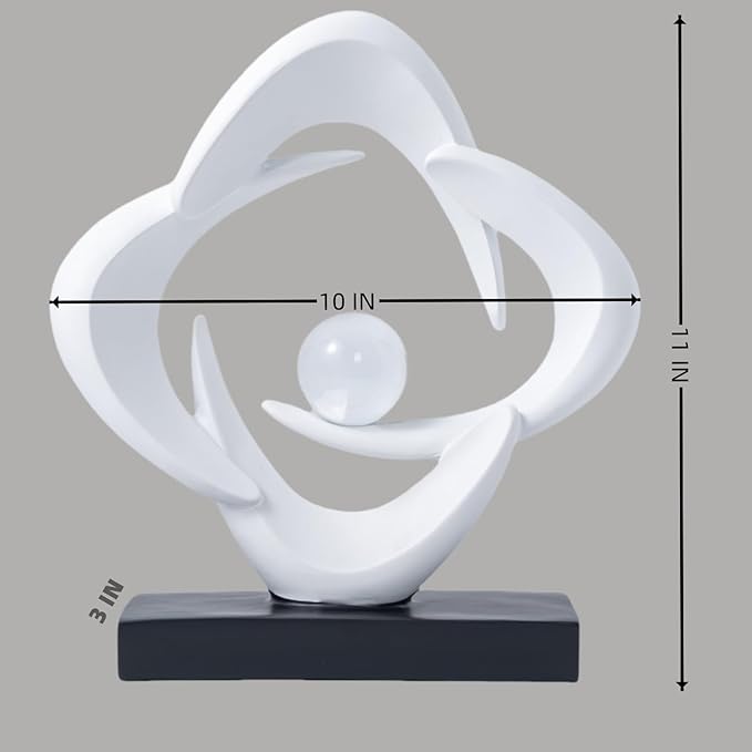 Modern Home Decor Abstract Decorative Sculpture Decorations for Living Room Dining Room Office, Resin Art Statues Coffee Table Bookshelf Decor Accents (White)