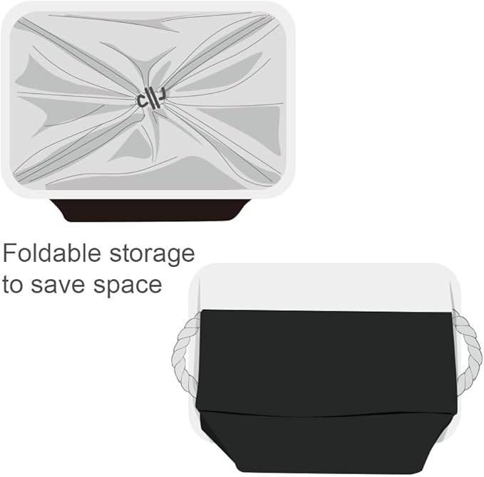 TheWarmHome Organization and Storage for Shelves - Extra Jumbo 3 Pack 20.5x15.7x13.8 inch Fabric Storage Basket for Organizing, Storage Bins for Shoes Towel Blanket (White &amp; Black)