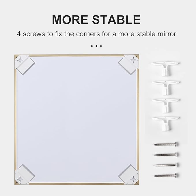 20x36 Inch Gold Bathroom Mirror - Copper-Free Mirror, Aluminum Alloy Frame Vanity Rectangle Wall Mounted Modern Mirror for Bedroom/Living Room/Porch Horizontal or Vertical