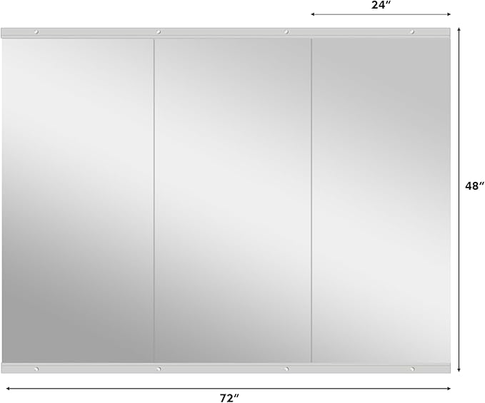 Home Gym Mirror, 48''X24''(Each) -3PCS Full Body Mirror for Yoga, Garage, Dance Studio, Anti-Rust, Tempered Glass,Frameless Mirrors, Wall-Mounted Large Workout Mirrors