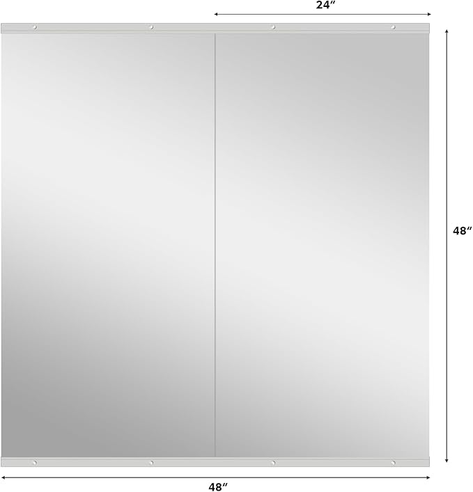 Home Gym Mirror, 48''X24''(Each) -2PCS Full Body Mirror for Yoga, Garage, Dance Studio, Anti-Rust, Tempered Glass,Frameless Mirrors, Wall-Mounted Large Workout Mirrors