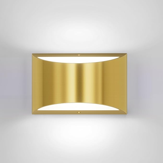 Aipsun Brushed Brass Wall Sconce Indoor Wall Lights Hardwired 1 Pack Up and Down Wall Mount Light for Living Room Bedroom Hallway Corridor Conservatory Cool White 6000K(with G9 Bulbs)